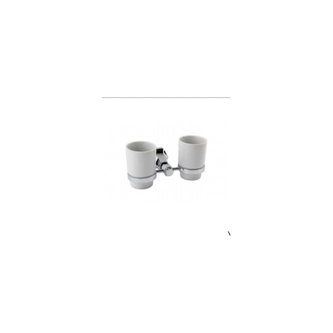 RAK Ceramics RAK Washington Art Deco Double Tumbler Chrome/White