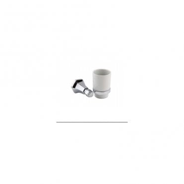 RAK Washington Art Deco Single Tumbler Chrome/White