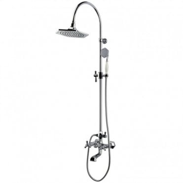 RAK Washington Thermostatic Complete Mixer Shower Valve with Bath Spout and Shower Kit Chrome