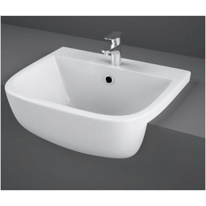 RAK Ceramics RAK-Ceramics Series 600 42cm Semi Recessed Basin 1 Tap Hole