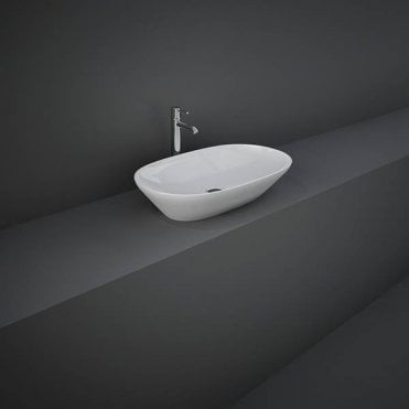 RAK Ceramics RAK-Ceramics Variant Elongated Oval Counter Top Wash Basin 60 x 36cm, no tap holes