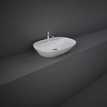 RAK-Ceramics Variant Elongated Oval Counter Top Wash Basin 60 x 42cm, 1 tap hole