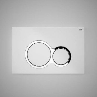 RAK-Ceramics White Flush Plate with Round Push Buttons