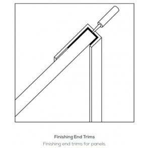 Showerwall Aluminium End Trim 2450mm x 11mm  (Choose Finish)