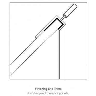 Showerwall Aluminium End Trim 2450mm x 11mm  (Choose Finish)