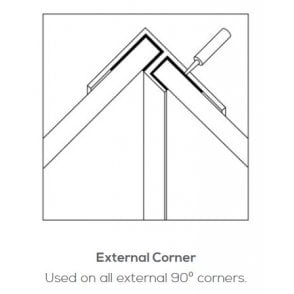 Showerwall Aluminium External Corner Trim 2450mm x 11mm (Choose Finish)
