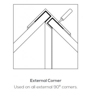 Showerwall Aluminium External Corner Trim 2450mm x 11mm (Choose Finish)