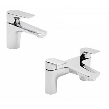 Tavistock Strike Bath Filler Tap & Basin Mixer Tap Set - TSE11 + TSE32