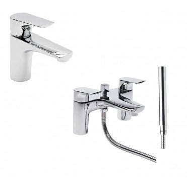 Tavistock Strike Bath Shower Mixer Tap & Basin Mixer Tap Set - TSE11 + TSE42