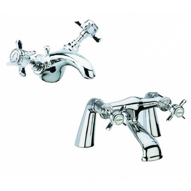 Tavistock  Varsity Bath Filler Tap & Basin Mixer Tap Set - TVA32 + TVA10