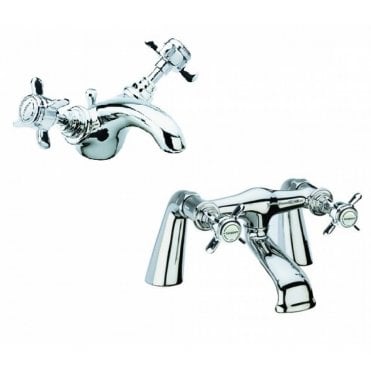Tavistock Varsity Bath Filler Tap & Basin Mixer Tap Set - TVA32 + TVA10