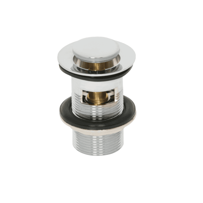 Trisen Brassware Trisen Chrome klik klak slotted basin waste plug top in ZINC TW001
