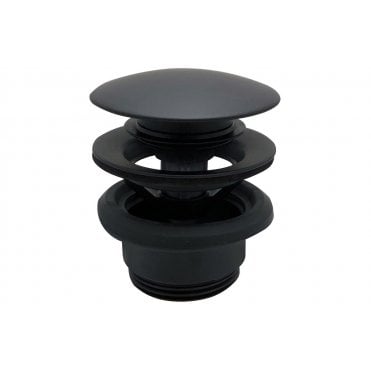 Vema Basin Push Button Waste (Unslotted) - Matt Black