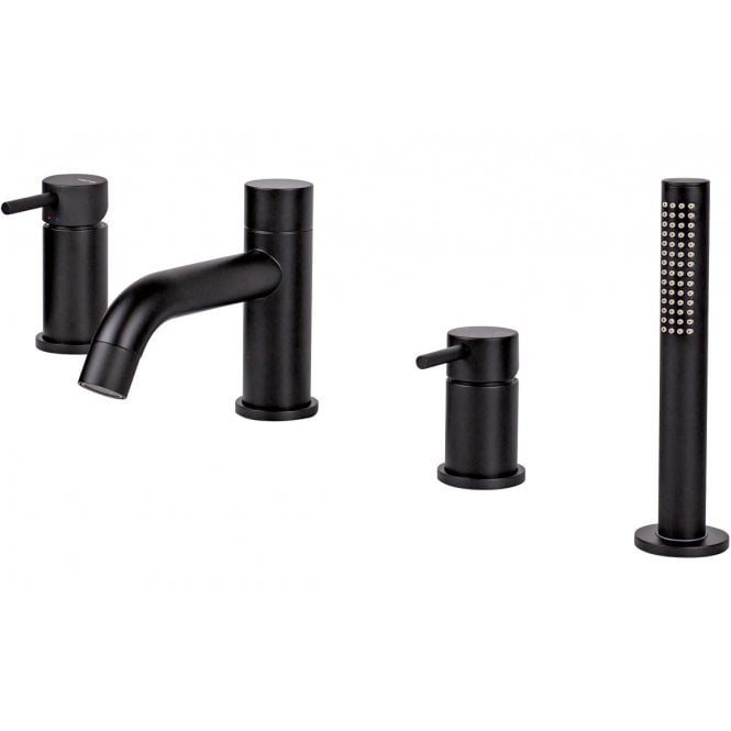 Vema  Maira 4-Hole Deck Mounted Bath/Shower Mixer - Matt Black