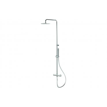 Vema Thermostatic Round Bar Valve w/Fixed Head & Riser  - Chrome