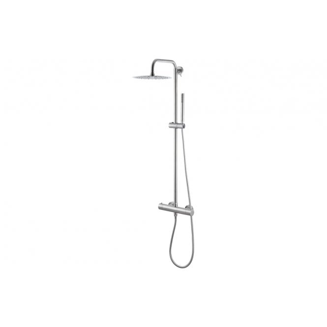 Vema  Thermostatic Shower Column w/Fixed Head & Riser - St/Steel