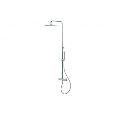 Vema Thermostatic Square Bar Valve w/Fixed Head & Riser  - Chrome