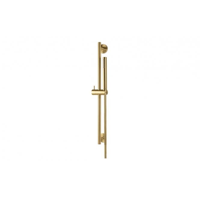 Vema  Tiber Riser  Handset & Hose Set - Brushed Brass