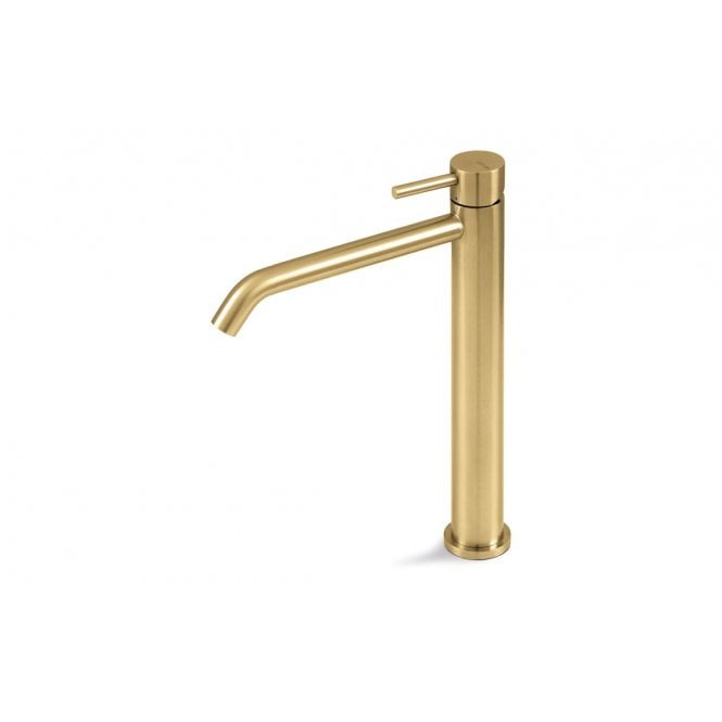 Vema  Tiber Tall Basin Mixer - Brushed Brass