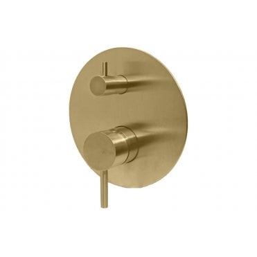 Vema Tiber Two Outlet Shower Mixer with Diverter - Brushed Brass