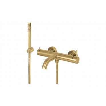 Vema Tiber Wall Mounted Bath/Shower Mixer - Brushed Brass