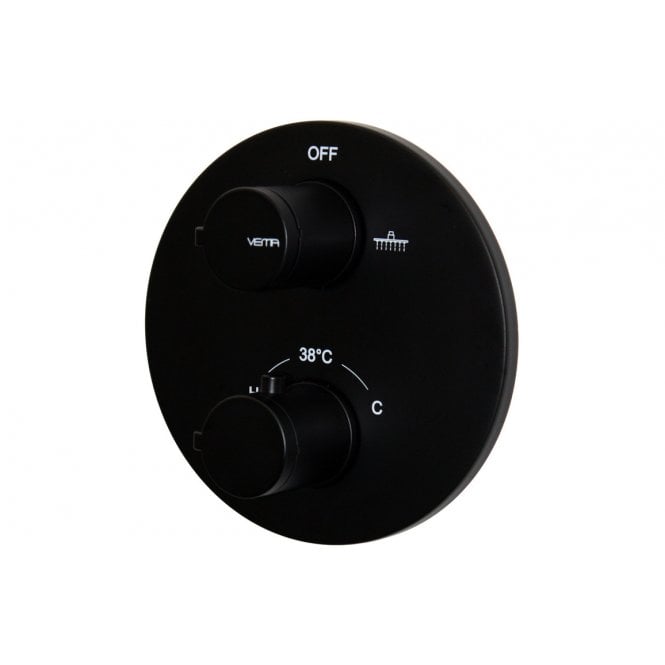 Vema  Timea Black Two Outlet Thermostatic Valve