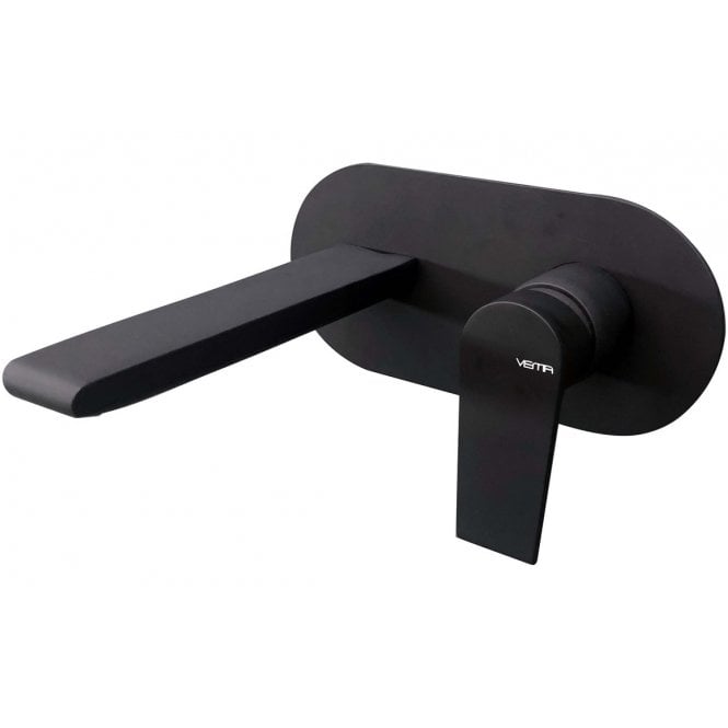 Vema  Timea Wall Mounted Basin Mixer - Matt Black