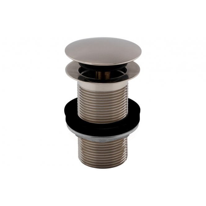 Vema  Unslotted Push Button Waste - Stainless Steel