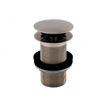 Vema Unslotted Push Button Waste - Stainless Steel
