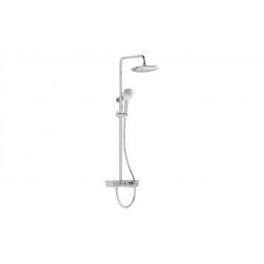 VitrA Aquaheat Charm 240 Shower Set with 2-Function Overhead & Shelf - Chrome