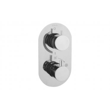 VitrA Aquaheat Round Thermostatic 1-Way Shower Mixer - Chrome