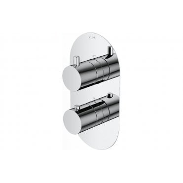 VitrA Aquaheat Round Thermostatic 2-Way Shower Mixer - Chrome
