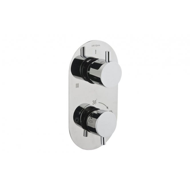 Vitra  Aquaheat Round Thermostatic 3-Way Shower Mixer - Chrome
