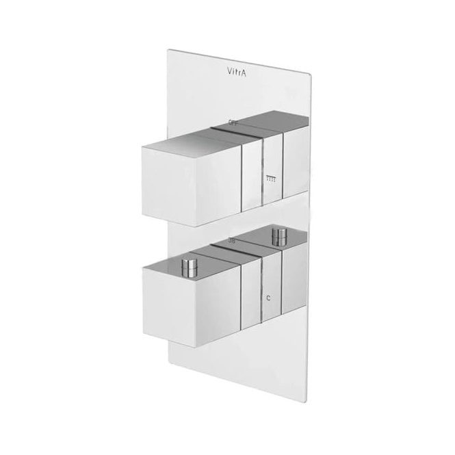 Vitra  Aquaheat Square Thermostatic 1-Way Shower Mixer - Chrome