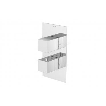 VitrA Aquaheat Square Thermostatic 3-Way Shower Mixer - Chrome
