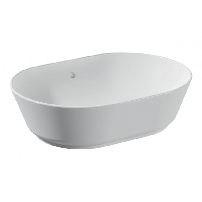 Vitra  Geo 545x400mm Basin, 0 Tap Holes, White (select with or without overflow)
