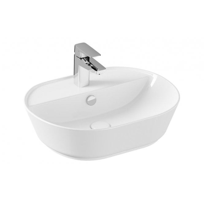 Vitra  Geo 545x430mm Basin, 1 Tap Hole, White (select with or without overflow)