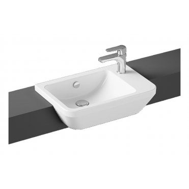 VitrA Integra 550x370mm 1 Tap Hole, Semi Recessed Basin (RH), White