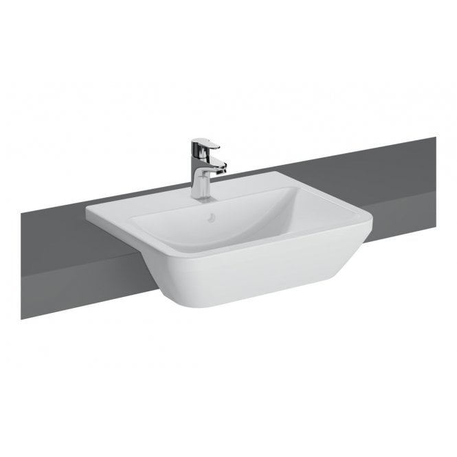 Vitra  Integra 550x450mm 1 Tap Hole, Semi Recessed Basin, White