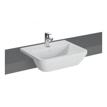 VitrA Integra 550x450mm 1 Tap Hole, Semi Recessed Basin, White