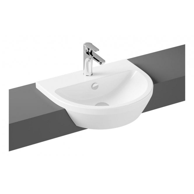 Vitra  Integra 550x455mm 1 Tap Hole, Semi Recessed Basin, White
