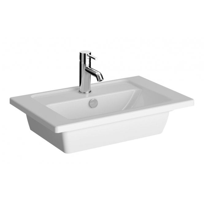 Vitra  Integra 600x385mm 1 Tap Hole, Compact Basin with Overflow, White