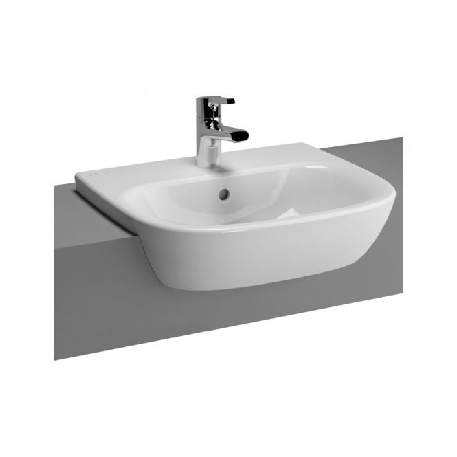 Vitra  Zentrum 495x425mm 1 Tap Hole, Semi Recessed Basin, White