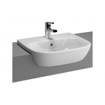 VitrA Zentrum 495x425mm 1 Tap Hole, Semi Recessed Basin, White