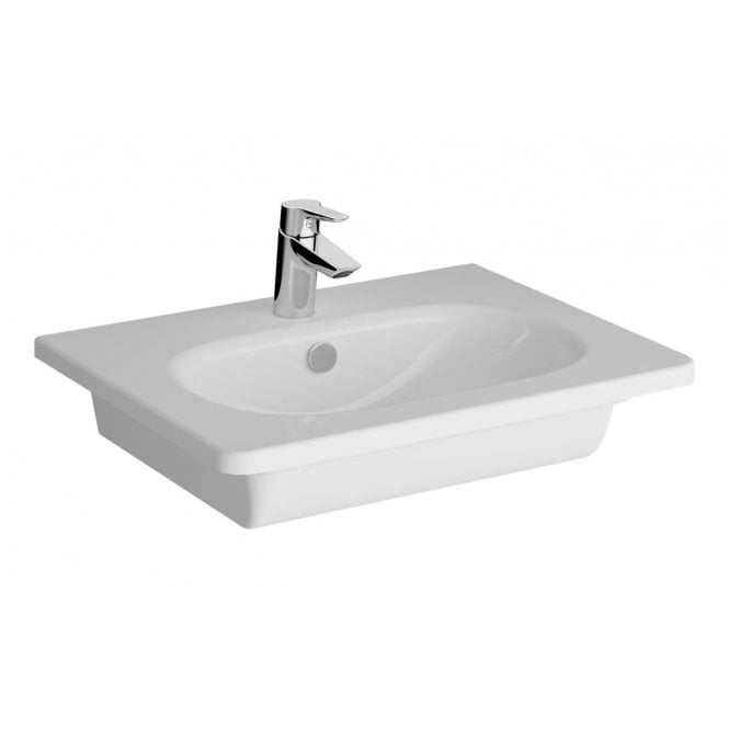 Vitra  Zentrum 600x460mm 1 Tap Hole, Vanity Basin with Overflow, White