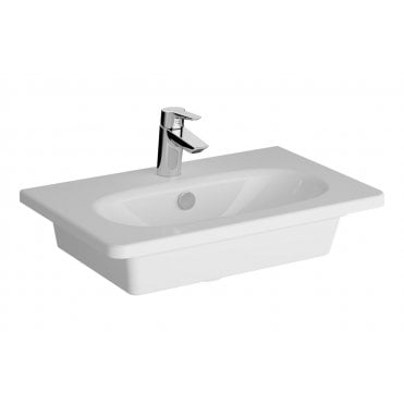 VitrA Zentrum 605x390mm 1 Tap Hole, Vanity Basin with Overflow, White