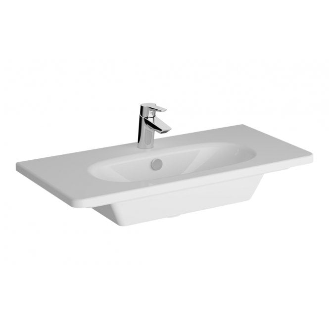 Vitra  Zentrum 805x390mm 1 Tap Hole, Vanity Basin with Overflow, White