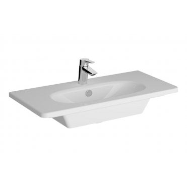 VitrA Zentrum 805x390mm 1 Tap Hole, Vanity Basin with Overflow, White