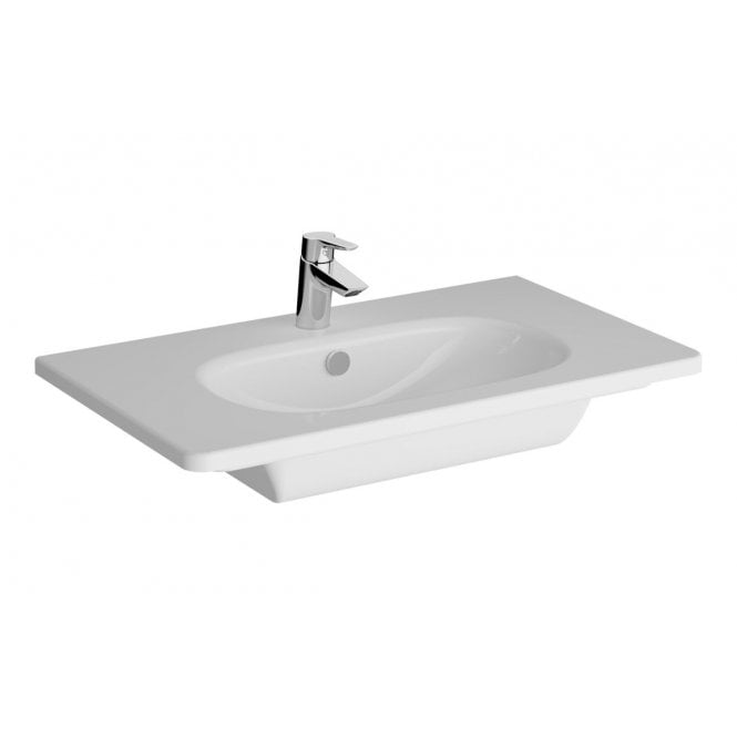 Vitra  Zentrum 805x470mm 1 Tap Hole, Vanity Basin with Overflow, White